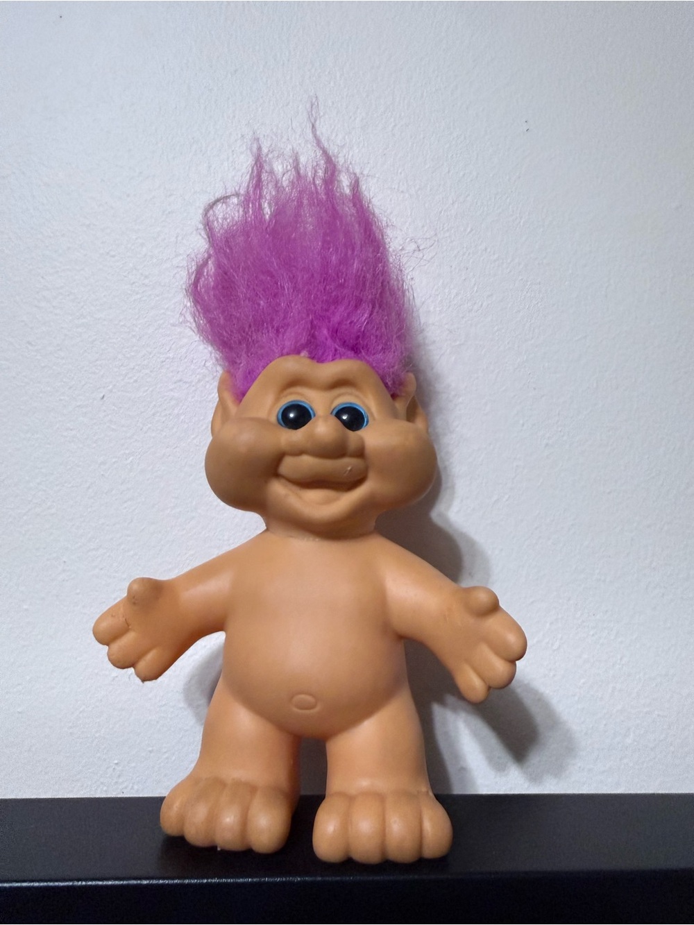 Vintage 1991 ITB Troll Doll Purple Hair Blue Eyes 5” Retro